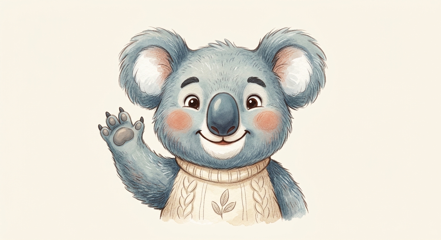 Koda the koala waving hello